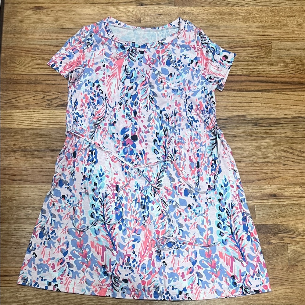 Floral Dress - Pink and Blue